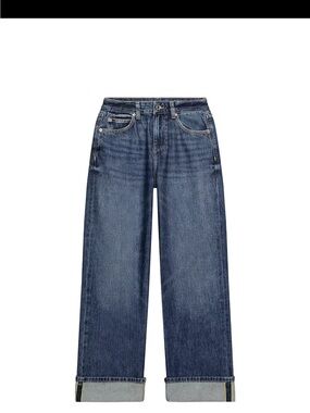 Zara Relaxed Wide-Leg Jeans in Dark Blue